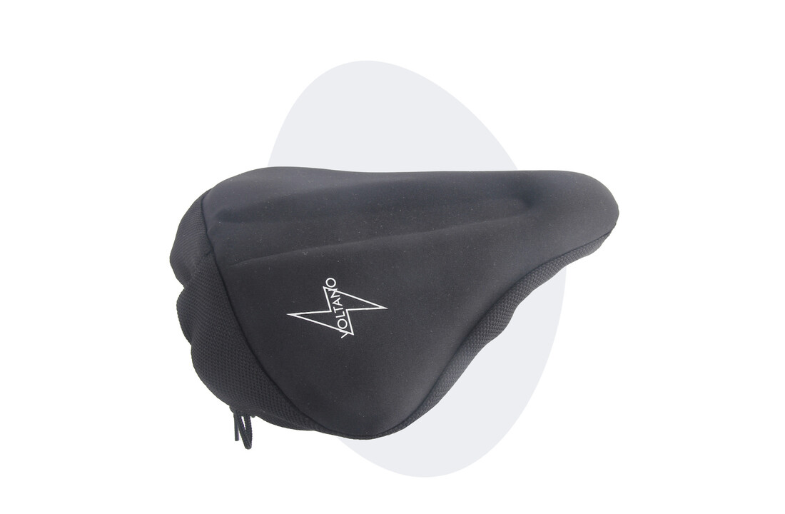 Voltano Luxe Gel Zadelhoes / Zadeldek - Zwart - Met Uitsparing - Brede Fietszadels