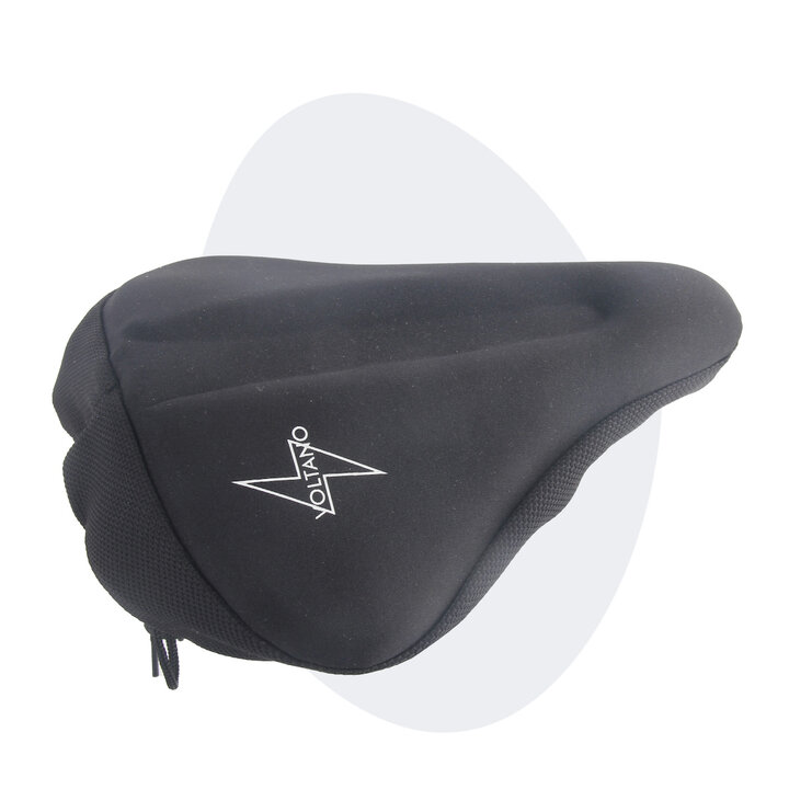 Voltano Luxe Gel Zadelhoes / Zadeldek - Zwart - Met Uitsparing - Brede Fietszadels