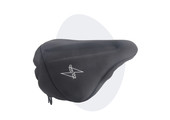 Voltano Luxe Gel Zadelhoes / Zadeldek - Zwart - Met Uitsparing - Brede Fietszadels