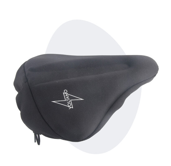 Voltano Luxe Gel Zadelhoes / Zadeldek - Zwart - Met Uitsparing - Brede Fietszadels