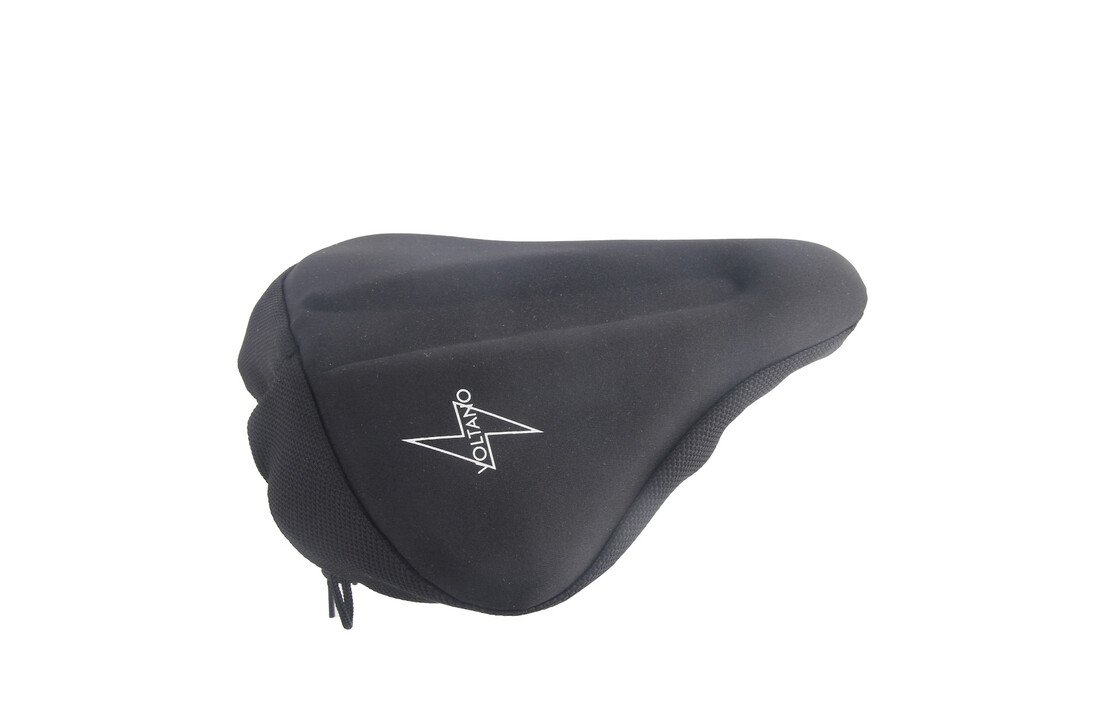 Voltano Luxe Gel Zadelhoes / Zadeldek - Zwart - Met Uitsparing - Brede Fietszadels