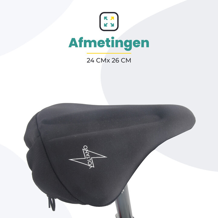 Voltano Luxe Gel Zadelhoes / Zadeldek - Zwart - Met Uitsparing - Brede Fietszadels