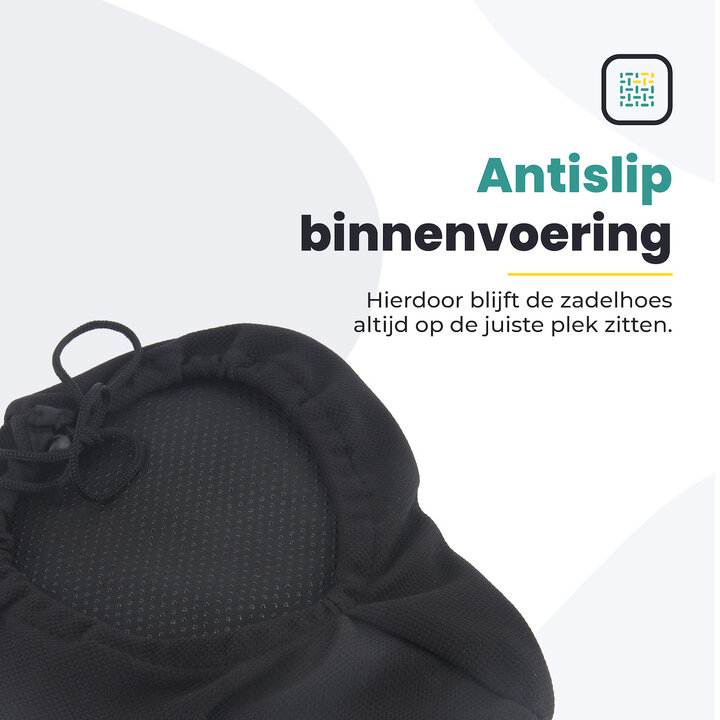 Voltano Luxe Gel Zadelhoes / Zadeldek - Zwart - Met Uitsparing - Brede Fietszadels