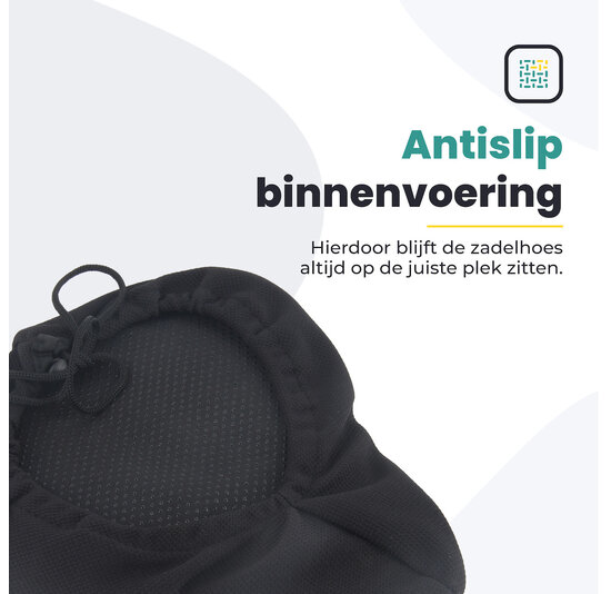 Voltano Luxe Gel Zadelhoes / Zadeldek - Zwart - Met Uitsparing - Brede Fietszadels