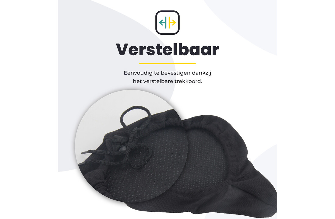 Voltano Luxe Gel Zadelhoes / Zadeldek - Zwart - Met Uitsparing - Brede Fietszadels