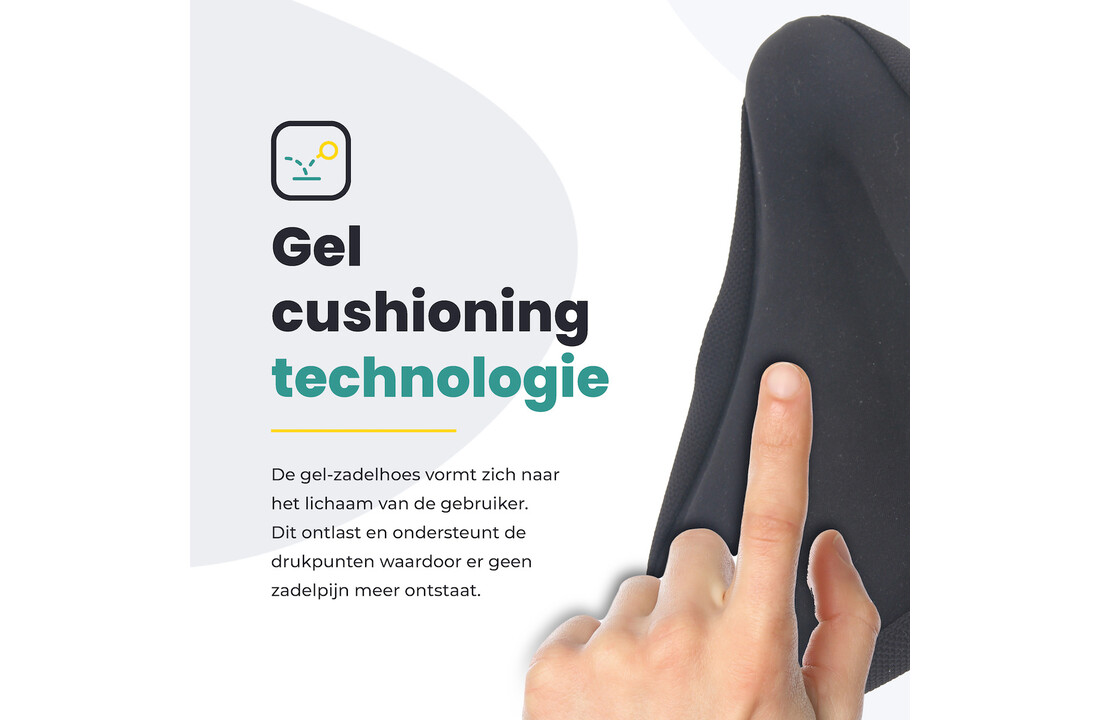Voltano Luxe Gel Zadelhoes / Zadeldek - Zwart - Met Uitsparing - Brede Fietszadels