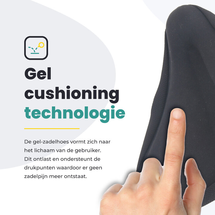 Voltano Luxe Gel Zadelhoes / Zadeldek - Zwart - Met Uitsparing - Brede Fietszadels