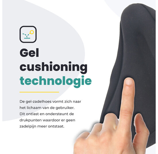 Voltano Luxe Gel Zadelhoes / Zadeldek - Zwart - Met Uitsparing - Brede Fietszadels