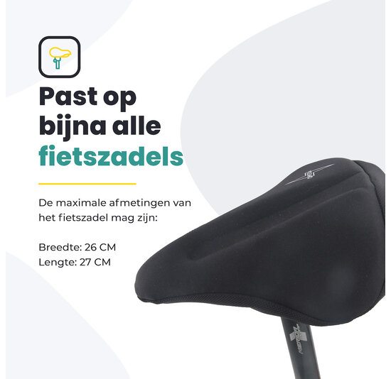 Voltano Luxe Gel Zadelhoes / Zadeldek - Zwart - Met Uitsparing - Brede Fietszadels