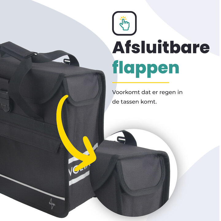 Voltano Voorgevormde Enkele Fietstas / Pakaftas - Zwart - 17L
