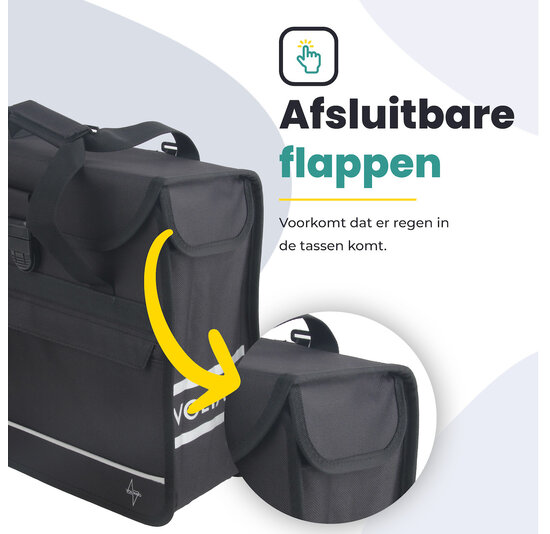 Voltano Voorgevormde Enkele Fietstas / Pakaftas - Zwart - 17L