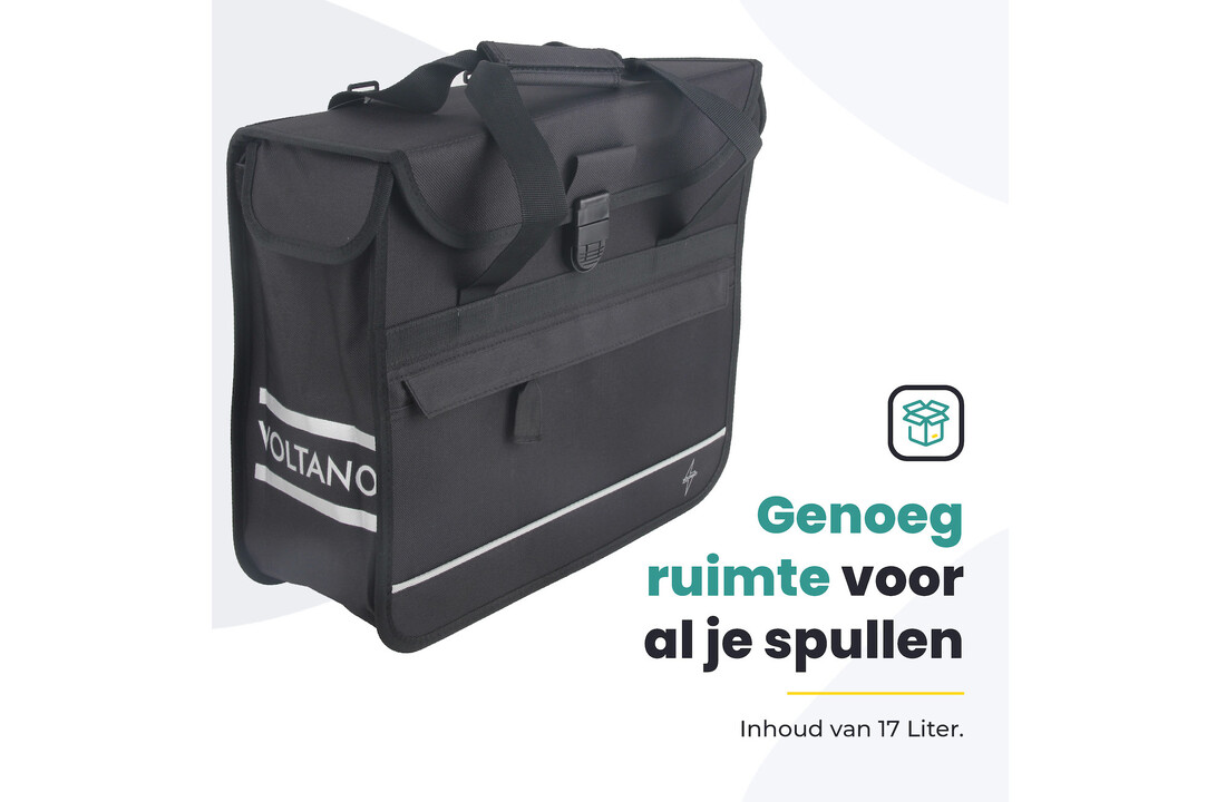 Voltano Voorgevormde Enkele Fietstas / Pakaftas - Zwart - 17L