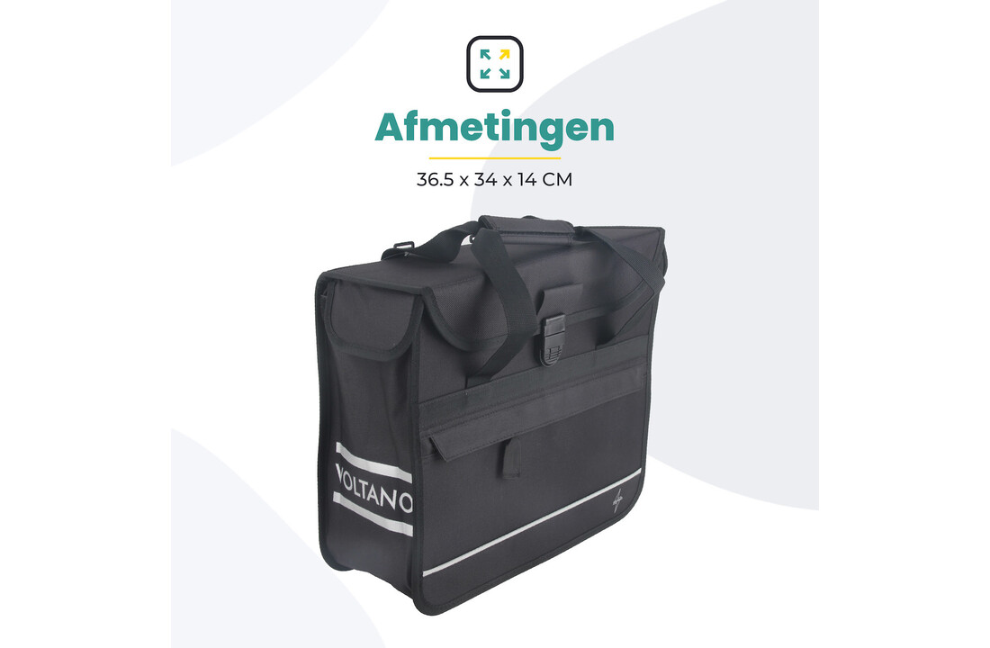 Voltano Voorgevormde Enkele Fietstas / Pakaftas - Zwart - 17L
