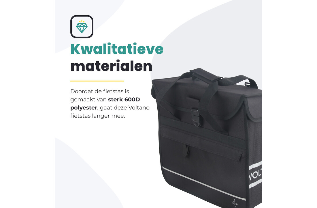 Voltano Voorgevormde Enkele Fietstas / Pakaftas - Zwart - 17L
