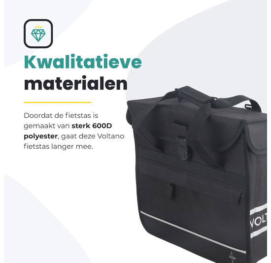 Voltano Voorgevormde Enkele Fietstas / Pakaftas - Zwart - 17L