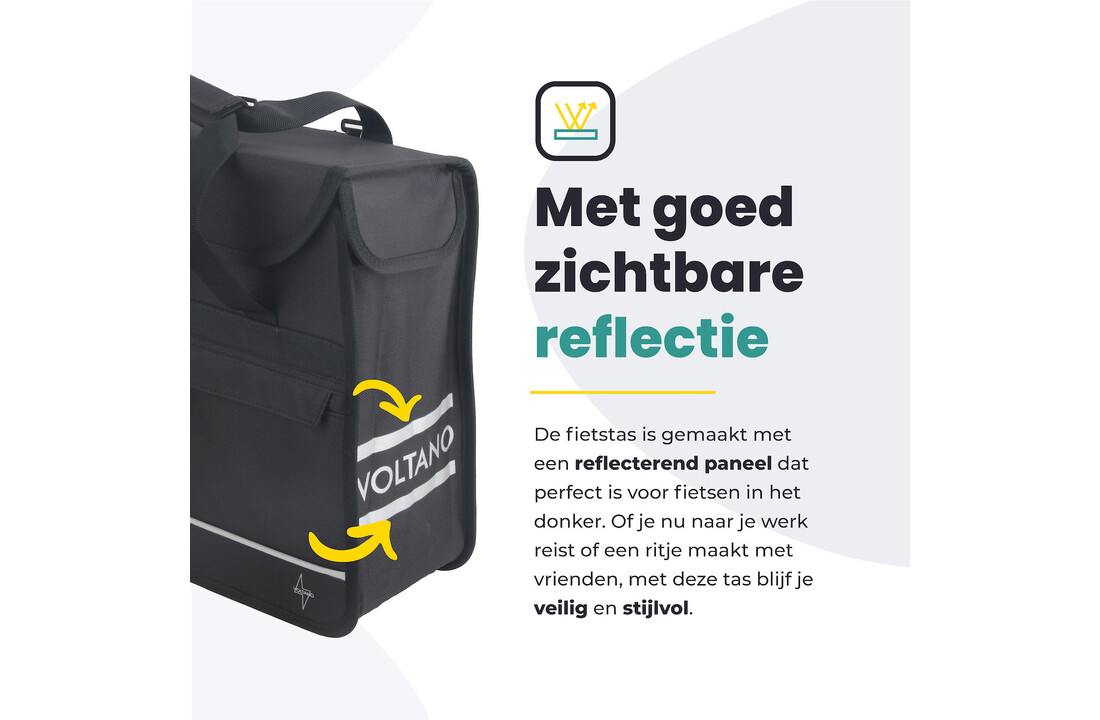 Voltano Voorgevormde Enkele Fietstas / Pakaftas - Zwart - 17L