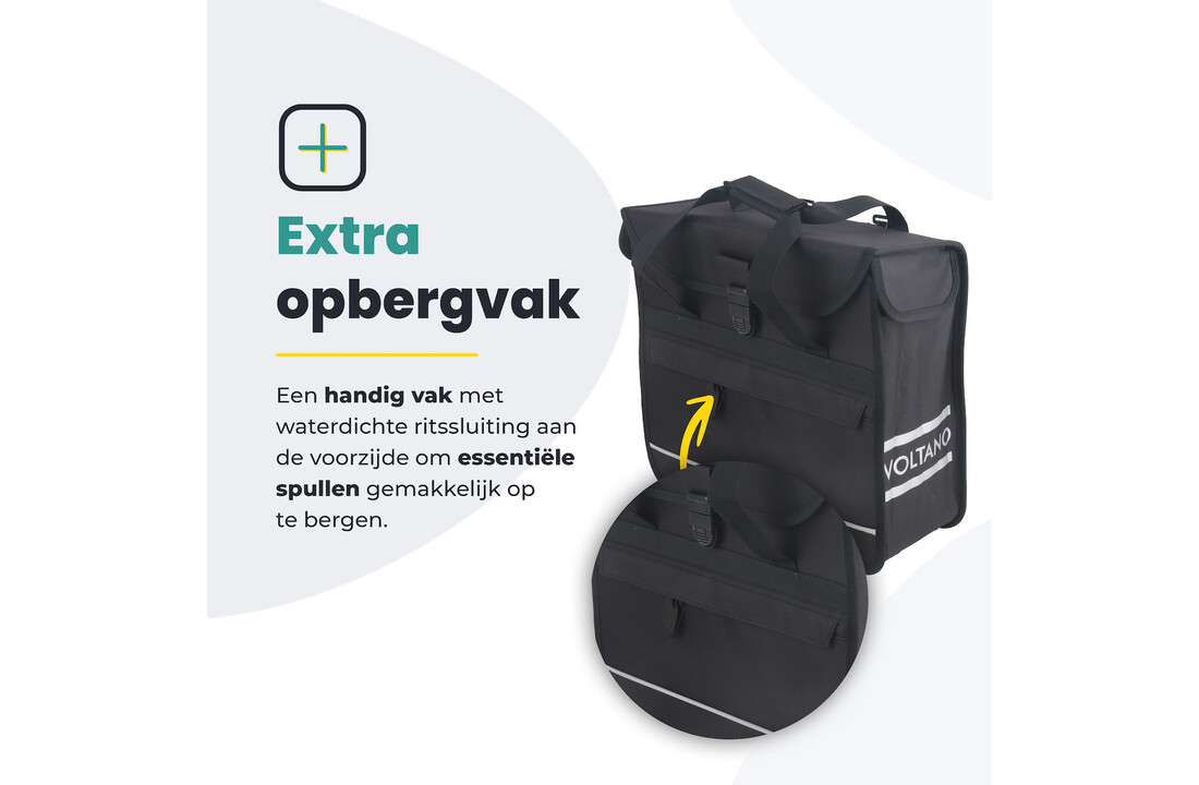 Voltano Voorgevormde Enkele Fietstas / Pakaftas - Zwart - 17L