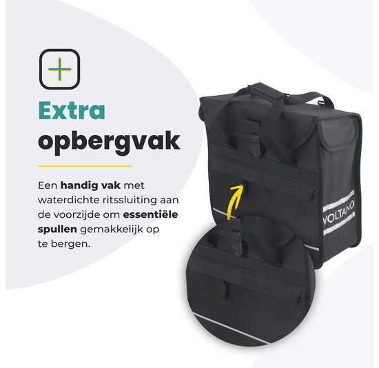 Voltano Voorgevormde Enkele Fietstas / Pakaftas - Zwart - 17L
