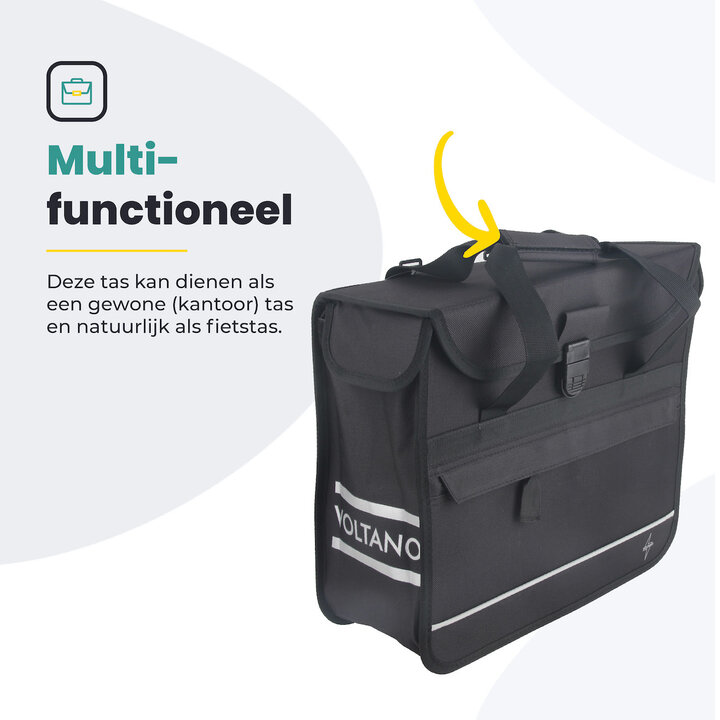 Voltano Voorgevormde Enkele Fietstas / Pakaftas - Zwart - 17L