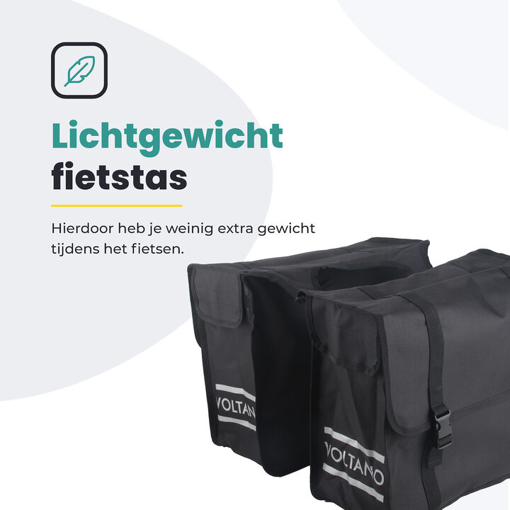 Voltano Dubbele Fietstas XL - Zwart - 48 Liter