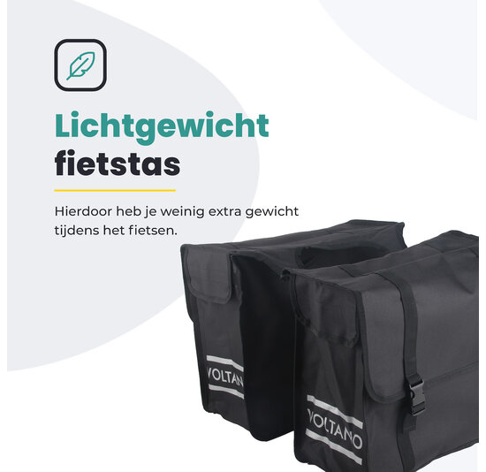 Voltano Dubbele Fietstas XL - Zwart - 48 Liter