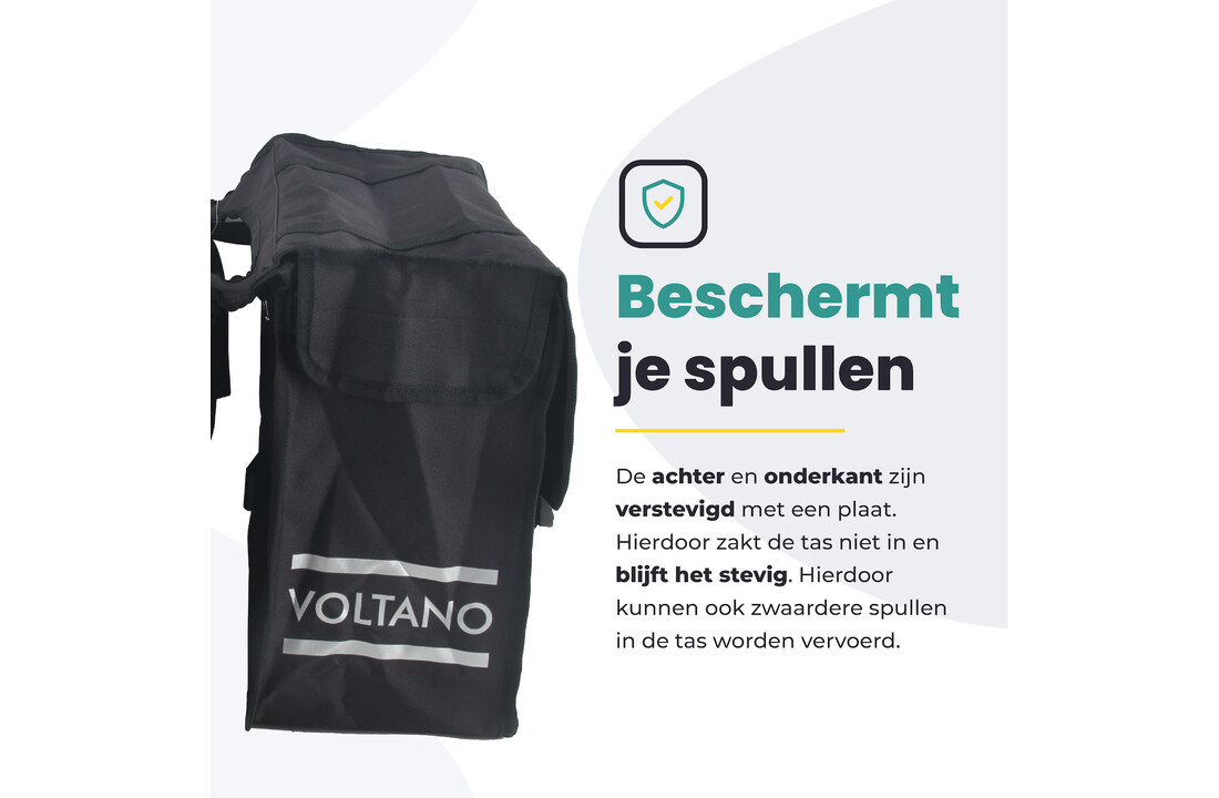 Voltano Dubbele Fietstas XL - Zwart - 48 Liter