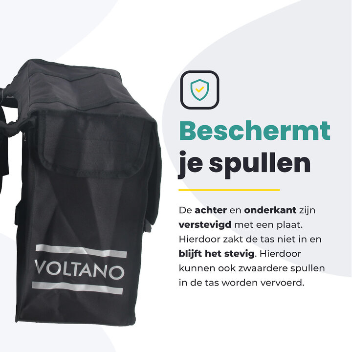 Voltano Dubbele Fietstas XL - Zwart - 48 Liter