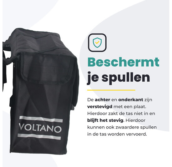Voltano Dubbele Fietstas XL - Zwart - 48 Liter