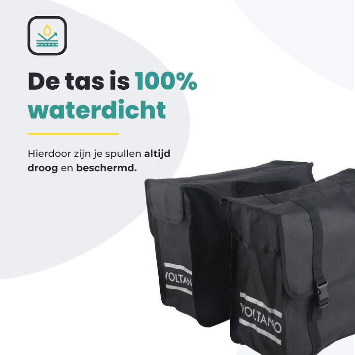Voltano Dubbele Fietstas XL - Zwart - 48 Liter