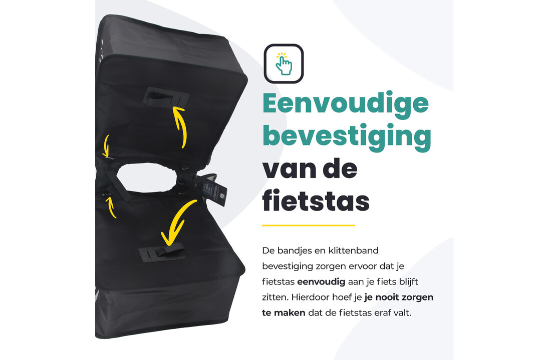 Voltano Dubbele Fietstas XL - Zwart - 48 Liter