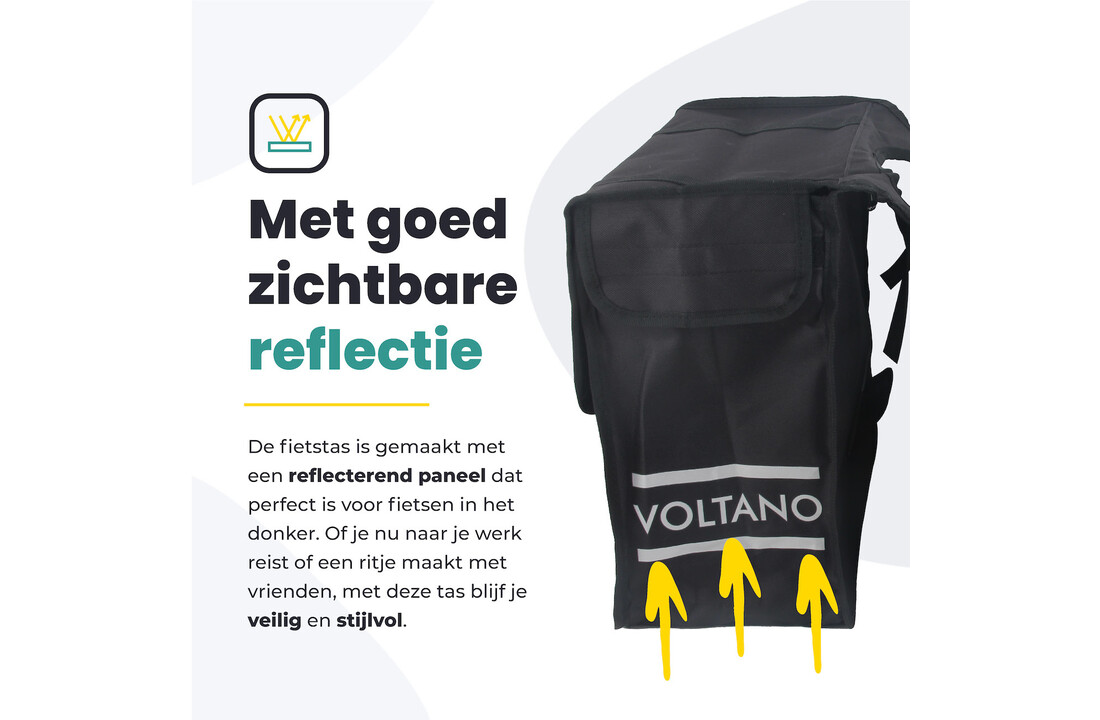 Voltano Dubbele Fietstas XL - Zwart - 48 Liter