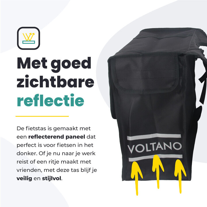 Voltano Dubbele Fietstas XL - Zwart - 48 Liter