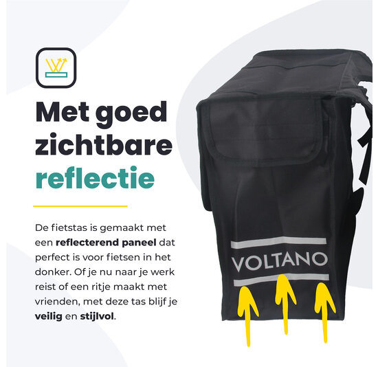 Voltano Dubbele Fietstas XL - Zwart - 48 Liter