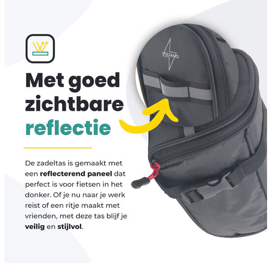 Voltano Luxe Zadeltas - Zwart