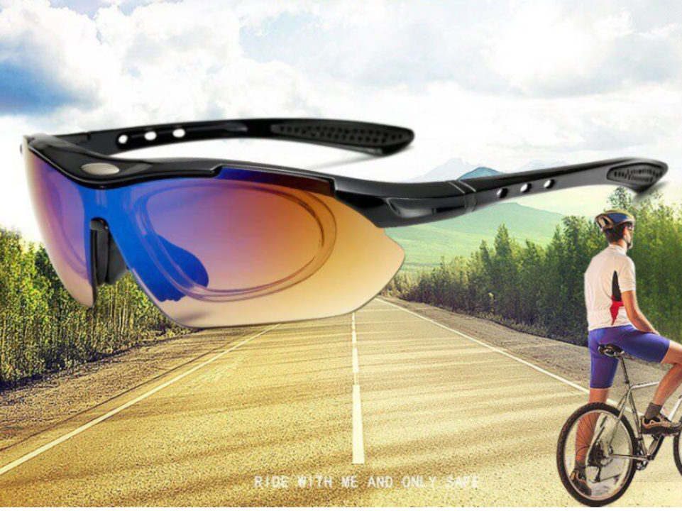 Voltano Fietsbril - Zwart - Incl. 5 Gratis Lenzen En Meer