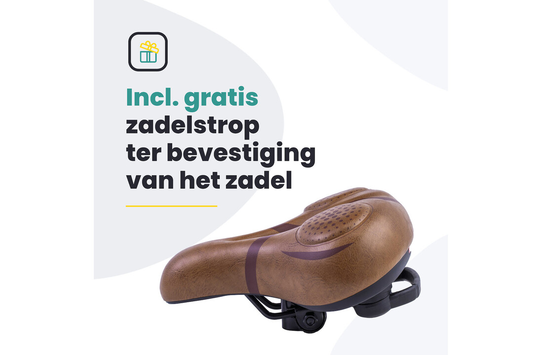 Voltano Fietszadel Met Voorgevormde Gelpads - Bruin