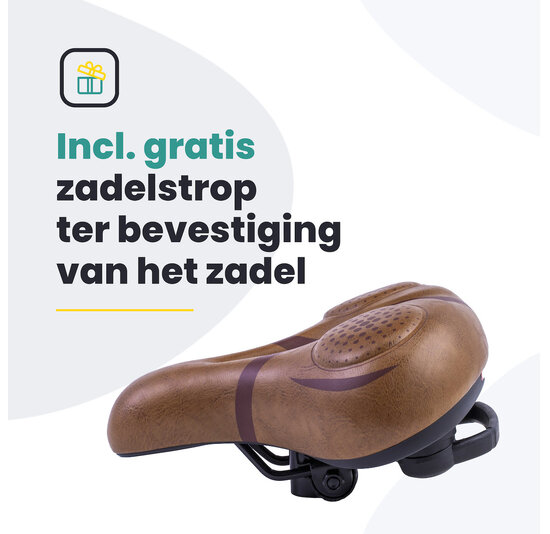 Voltano Fietszadel Met Voorgevormde Gelpads - Bruin