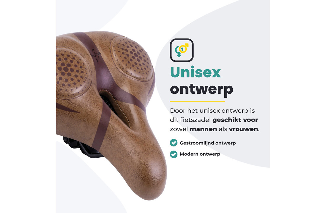Voltano Fietszadel Met Voorgevormde Gelpads - Bruin