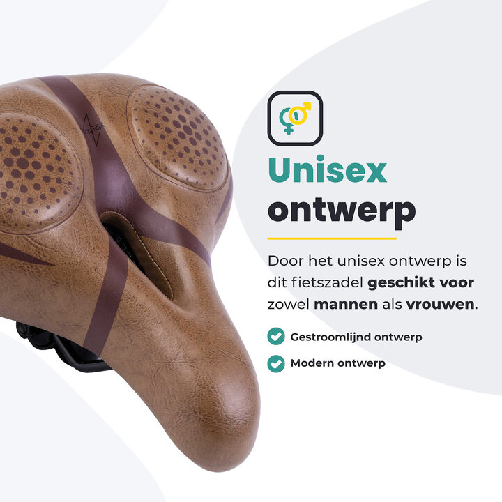 Voltano Fietszadel Met Voorgevormde Gelpads - Bruin