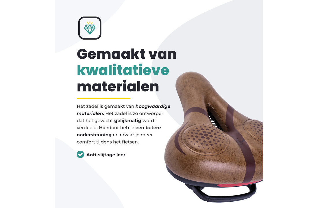 Voltano Fietszadel Met Voorgevormde Gelpads - Bruin