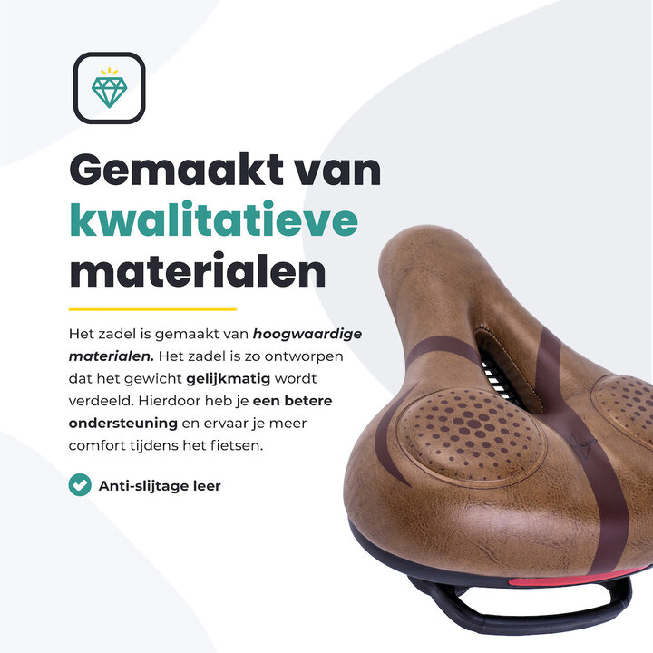 Voltano Fietszadel Met Voorgevormde Gelpads - Bruin