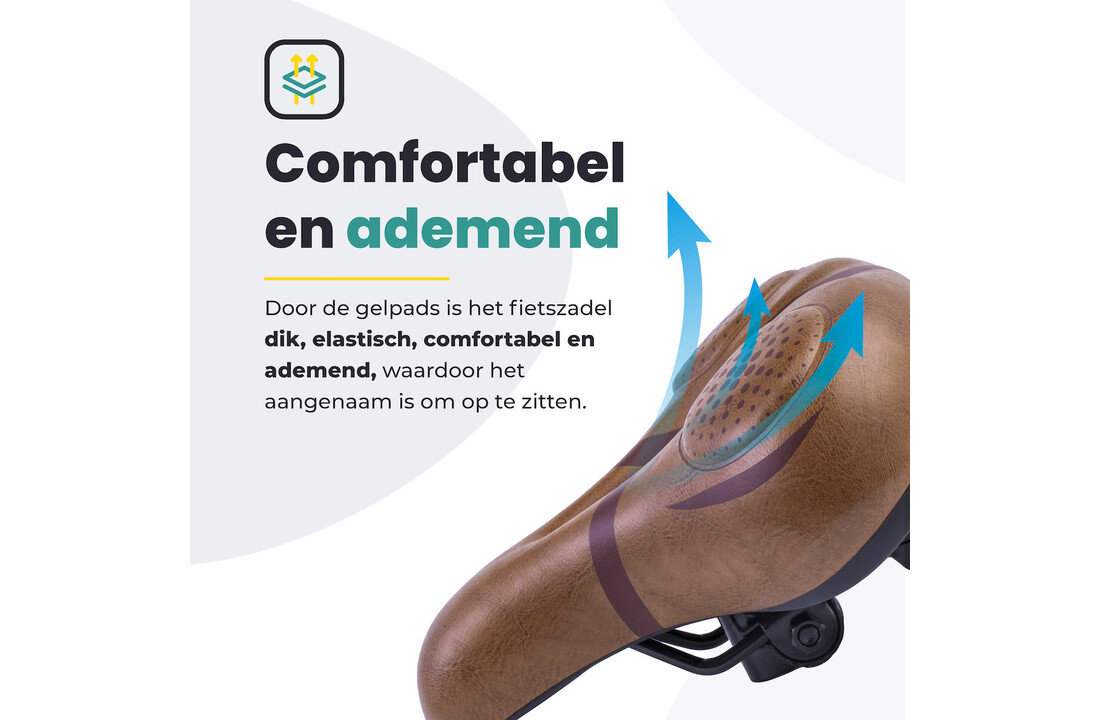 Voltano Fietszadel Met Voorgevormde Gelpads - Bruin