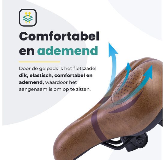 Voltano Fietszadel Met Voorgevormde Gelpads - Bruin
