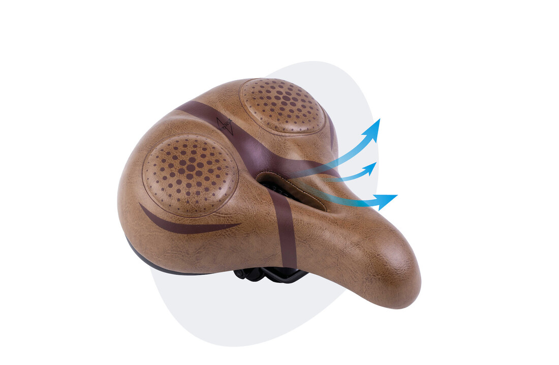 Voltano Fietszadel Met Voorgevormde Gelpads - Bruin