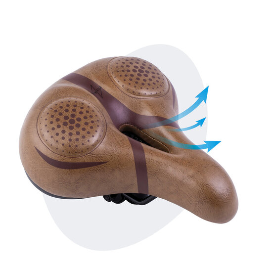 Voltano Fietszadel Met Voorgevormde Gelpads - Bruin