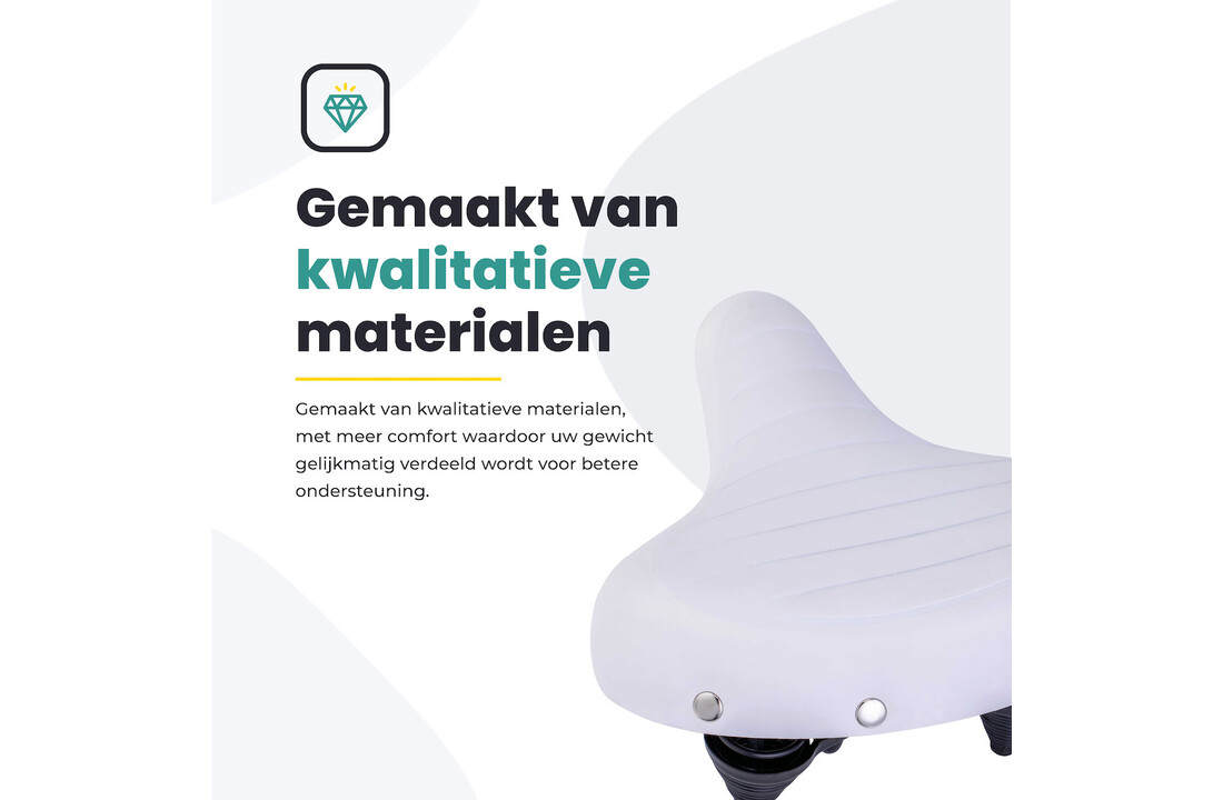 Voltano Drifter Fietszadel - Wit - Gratis Zadelstrop