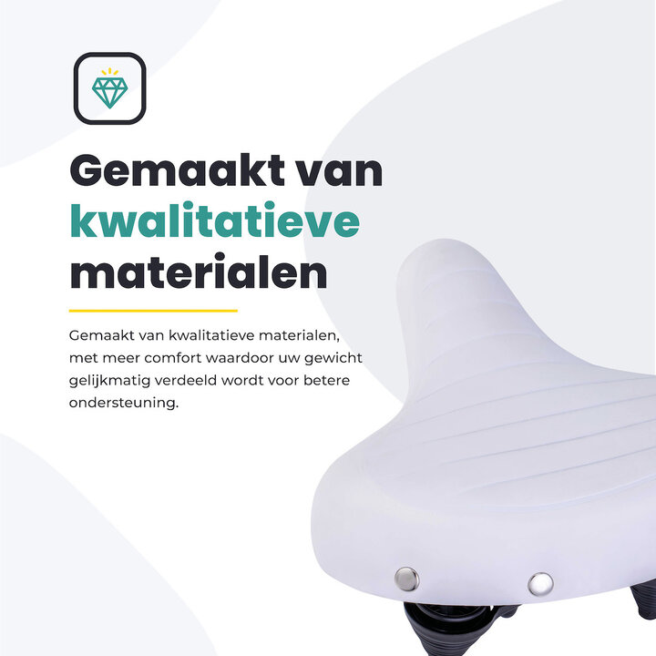 Voltano Drifter Fietszadel - Wit - Gratis Zadelstrop