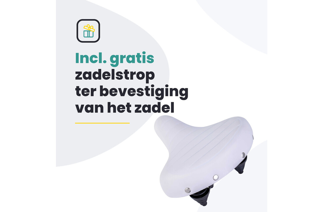 Voltano Drifter Fietszadel - Wit - Gratis Zadelstrop