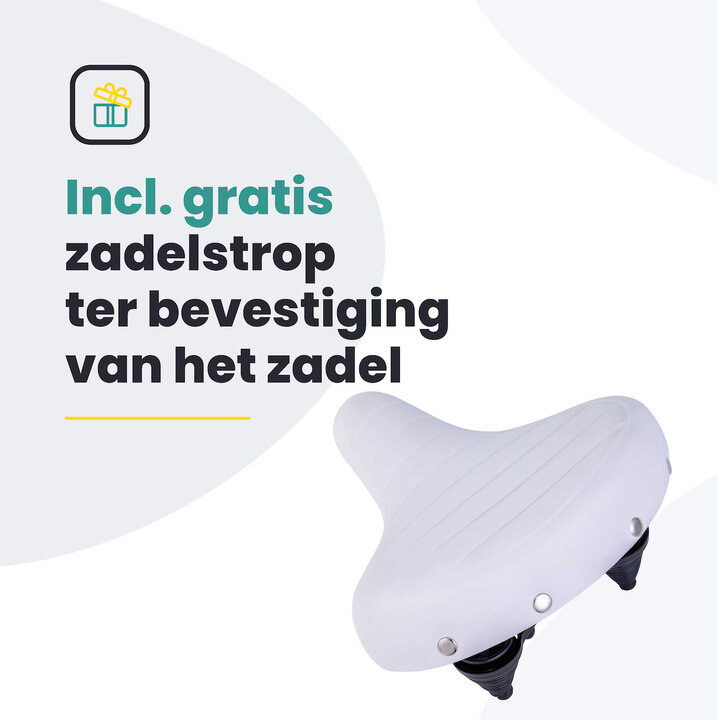 Voltano Drifter Fietszadel - Wit - Gratis Zadelstrop