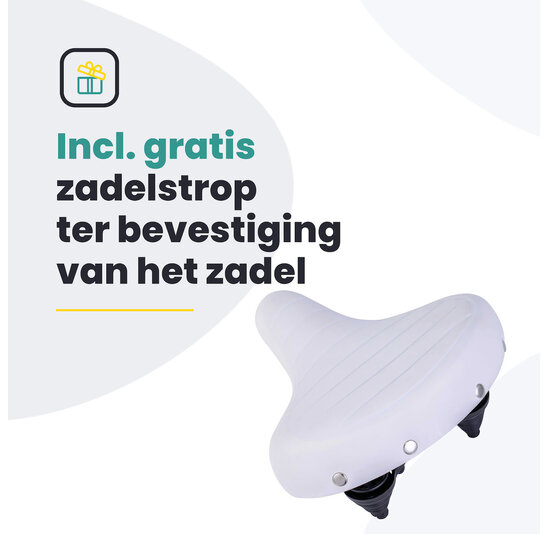 Voltano Drifter Fietszadel - Wit - Gratis Zadelstrop